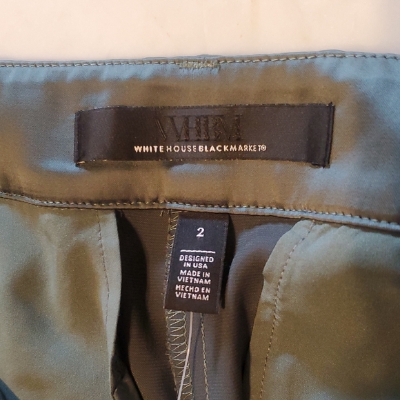 White House Black Market Satin Sage Trousers - Picture 2 of 4